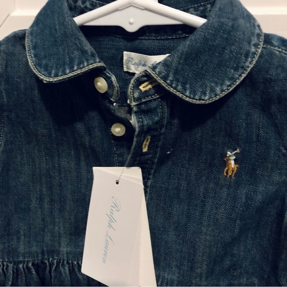 NWT Ralph Lauren Baby Dark Blue Denim Dress - Picture 2 of 5